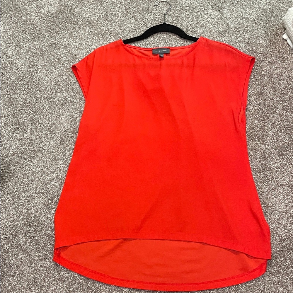 H&M Vibrant Red Cap Sleeve Blouse
